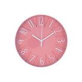 Reloj para pared de plastico redondo 24.8 cm rosado