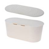 Panera plastica 39x16 cm blanco con tapa para cortar