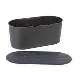 Panera plástica 39x16 cm negro con tapa para cortar