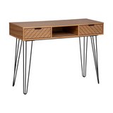 Consola de madera 80.5x110x40cm café 2 cajones naomi