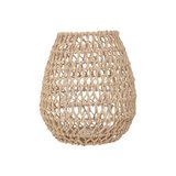 Linterna decorativa de metal/madera 22x23cm beige