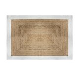 Alfombra decorativa de yute 170x120cm borde blanco