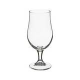 Vaso cervecero de vidrio 370ml transp sur pied 4 pzas