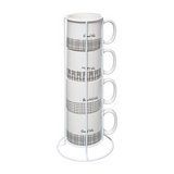 Taza de ceramica con base metalica 240ml life 5 pzas