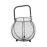 CANASTA PARA HUEVOS METALICO REDONDO 23CM NEGRO