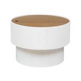 Mesa de centro de madera redondo 55x38cm blanco enola