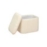 Banco de madera cuadrado tipo cofre 36.5x30.5cm blanco