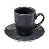 Taza con paila de ceramica 90ml azul callie 2 pzas