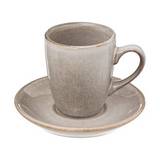 Taza con paila de ceramica 90ml taupe callie 2 pzas