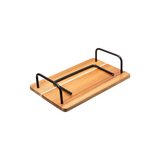 Bandeja de madera para queso 24x15cm agarre metal