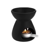 Quemador de ceramica negro para cubo de cera chevron