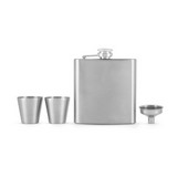 Licorera de acero inox con vasos 237 ml fiasco 4 pzas