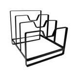 Organizador de metal negro para sartenes 22 x 18.5 cm