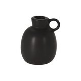 Candelabro de ceramica 10x8 cm negro estilo jarron