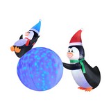 Inflable pinguinos con bola de nieve led 1.5 m