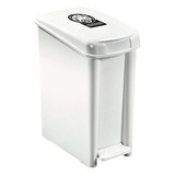 Basurero de pedal 10 l blanco residuos aprovechables