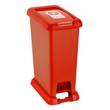 Basurero de pedal 20 l rojo riesgo biológico