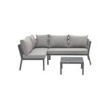 Mueble para exterior de esquina gris claro 3 pzas