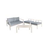 Mueble para exterior de metal blanco 4 pzas