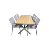 Mueble comedor para exterior metal/madera 7 pzas