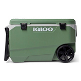 Hielera ecocool 90 qt con rodillos verde