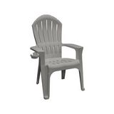 Silla de resina adirondack con portavaso gris