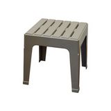 Mesa auxiliar de resina stackable gris