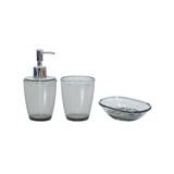 Accesorios para baño plastico gris 3 pzas