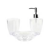 Accesorios para baño plastico transp 3 pzas