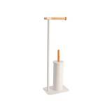 Porta rollo de papel y cepillo para baño blanco/bambu 96162210
