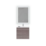 Gabinete 60x46x50cm madera con lavamanos ceramico y espejo led rec