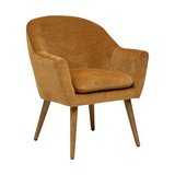 Sillon de madera/tela 83x70.5 cm mostaza chen sinel