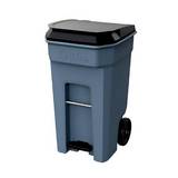 Basurero de pedal y rodos industrial 240 l gris 64.5x76 x 115 cm