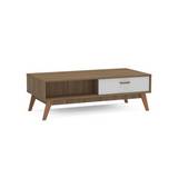 Mesa de centro de madera 40x120x59 cm natrl/blanco