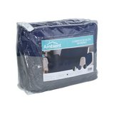 Cobertor reversible para sillón mediano gris y azul marino