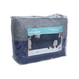 Cobertor reversible para sillón grande gris y azul marino