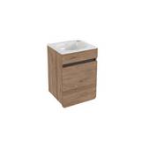 Gabinete con lavamanos elevado color miel de 40 x 35 cm