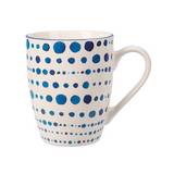 Taza de porcelana 350 ml blanca con puntos azules
