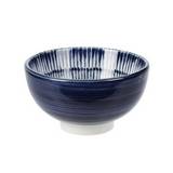 Bowl de porcelana 9.5 cm blanco con líneas azules