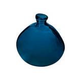 Botella decorativa de vidrio redondo 21 cm azul