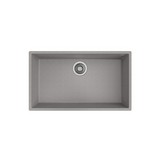 Fregadero para cocina cuarzo gris de submontar 73.6x43.1x25cm 1f con contracanasta 3.1/2pulg