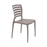 Silla plastica sin brazo taupe sofia