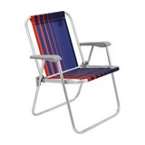 Silla plegable metal rojo/azul samoa