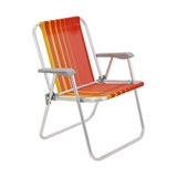 Silla plegable metal amarillo/naranja samoa