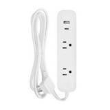 Regleta polarizada 2 tomas+usba+usbc 6ft blanco designer