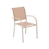 Silla de aluminio para exterior 56x65x88 cm beige