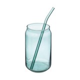 Vaso de vidrio con pajilla 520 ml