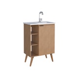 Mueble para baño con patas en madera con lavamanos jequitiba 62x70x36cm