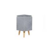 Maceta decorativa de arcilla con patas de madera 38.1 cm gris