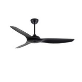 Ventilador de techo negro mate de 52 pulg (1.32 m) 3 aspas